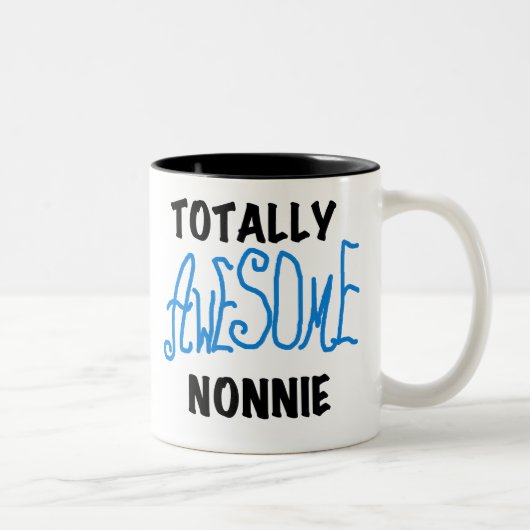 Volledig Geweldige Nonnie Blue Text Tshirts en Gif Tweekleurige Koffiemok (Rechts)
