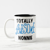 Volledig Geweldige Nonnie Blue Text Tshirts en Gif Tweekleurige Koffiemok (Links)