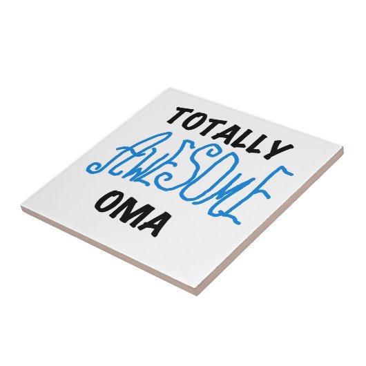 Volledig Geweldige Oma Blue T-shirts en geschenken Tegeltje (Zijkant)