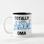 Volledig Geweldige Oma Blue T-shirts en geschenken Tweekleurige Koffiemok (Links)