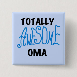 Volledig Geweldige Oma Blue T-shirts en geschenken Vierkante Button 5,1 Cm
