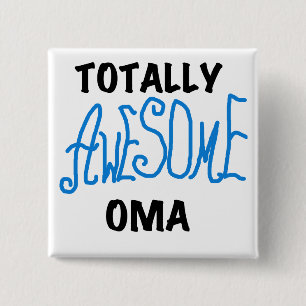 Volledig Geweldige Oma Blue T-shirts en geschenken Vierkante Button 5,1 Cm
