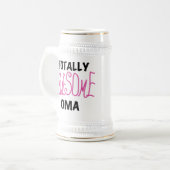 Volledig Geweldige Oma Pink T-shirts en geschenken Bierpul (Voorkant links)