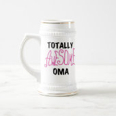 Volledig Geweldige Oma Pink T-shirts en geschenken Bierpul (Links)