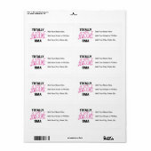 Volledig Geweldige Oma Pink T-shirts en geschenken Etiket (Full Sheet)