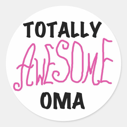 Volledig Geweldige Oma Pink T-shirts en geschenken Ronde Sticker (Voorkant)