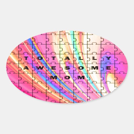 Volledig Geweldige ontwerp van mam Roze Roze Roze  Ovale Sticker (Voorkant)