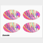 Volledig Geweldige ontwerp van mam Roze Roze Roze  Ovale Sticker (Vel)