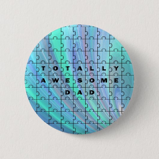 Volledig Geweldige pa Puzzle Blue Ronde Button 5,7 Cm (Voorkant)