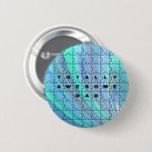 Volledig Geweldige pa Puzzle Blue Ronde Button 5,7 Cm (Voorkant /achterkant)