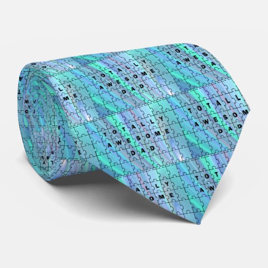 Volledig Geweldige pa Puzzle Blue Stropdas (Opgerold)