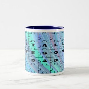 Volledig Geweldige pa Puzzle Blue Tweekleurige Koffiemok
