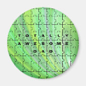 Volledig Geweldige pa Puzzle Green Magneet (Voorkant)