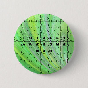 Volledig Geweldige pa Puzzle Green Ronde Button 5,7 Cm