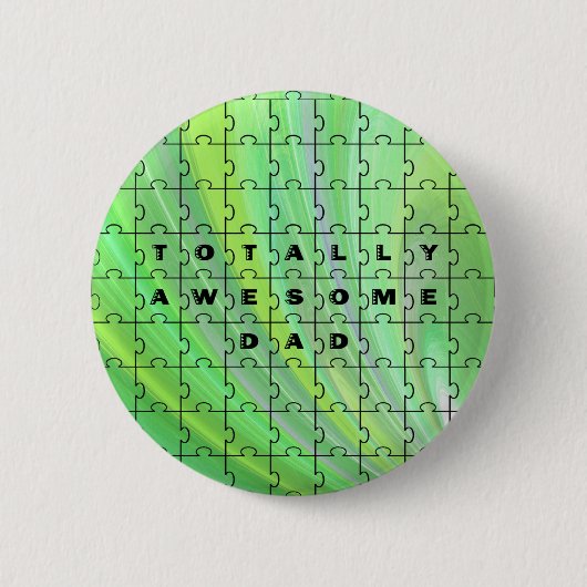 Volledig Geweldige pa Puzzle Green Ronde Button 5,7 Cm (Voorkant)