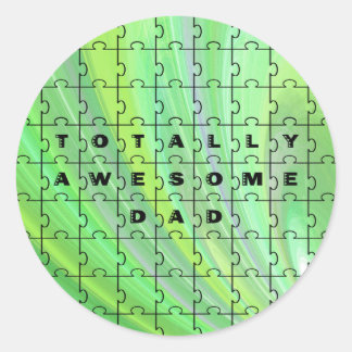 Volledig Geweldige pa Puzzle Green Ronde Sticker