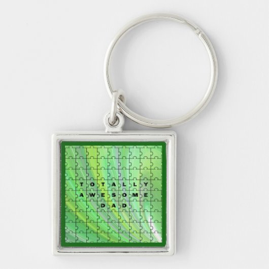 Volledig Geweldige pa Puzzle Green Sleutelhanger (Voorkant)