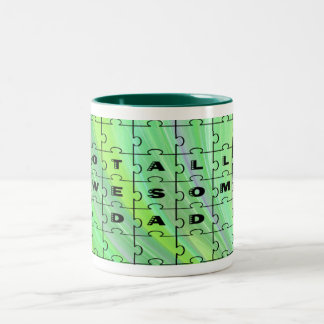 Volledig Geweldige pa Puzzle Green Tweekleurige Koffiemok