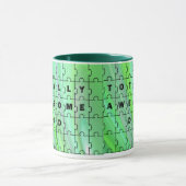 Volledig Geweldige pap Puzzle Green Puzzle Mok (Midden)