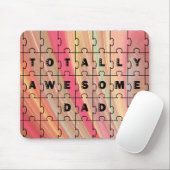Volledig Geweldige pap Puzzle-tekst roze/bruin pat Muismat (Met muis)