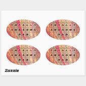 Volledig Geweldige pap Puzzle-tekst roze/bruin pat Ovale Sticker (Vel)