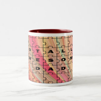Volledig Geweldige pap Puzzle-tekst roze/bruin pat Tweekleurige Koffiemok