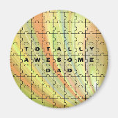 Volledig Geweldige pap Puzzle Yellow/Brown Magneet (Voorkant)