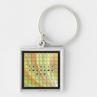 Volledig Geweldige pap Puzzle Yellow/Brown Sleutelhanger