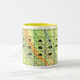 Volledig Geweldige pap Puzzle Yellow/Brown Tweekleurige Koffiemok