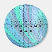 Volledig Geweldige papa citaat puzzel in blauw Magneet (Voorkant)