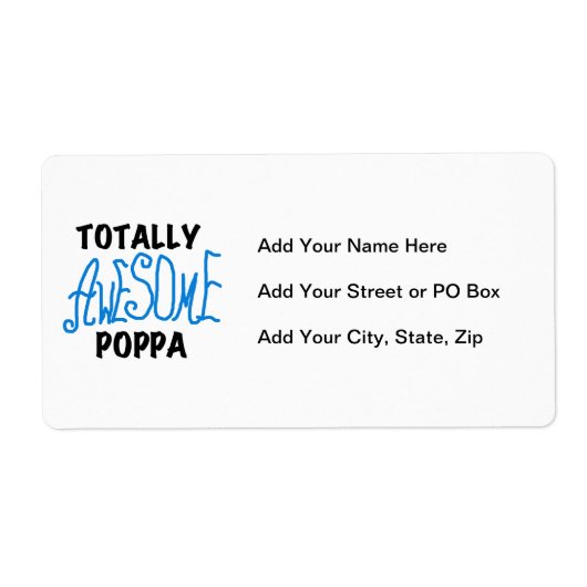Volledig Geweldige Poppa Tshirts en cadeautjes Etiket (Voorkant)