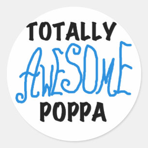 Volledig Geweldige Poppa Tshirts en cadeautjes Ronde Sticker