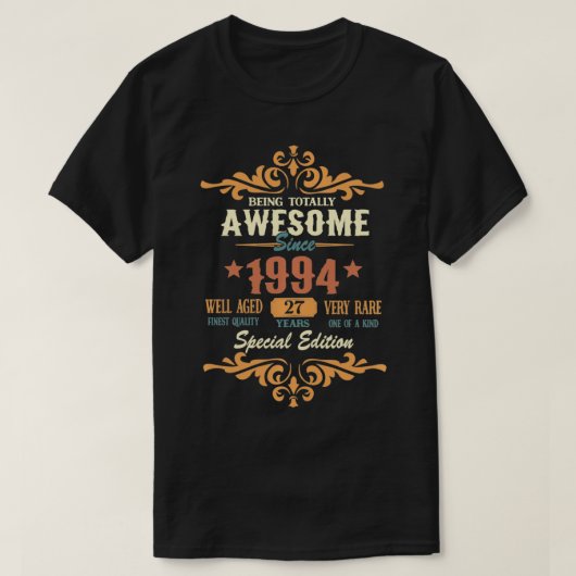 Volledig Geweldige sinds 1994 27e verjaardag van d T-shirt (Design voorkant)