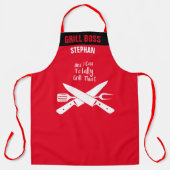Volledig grillen dat aangepaste grappige BBQ chef- Schort (Voorkant)