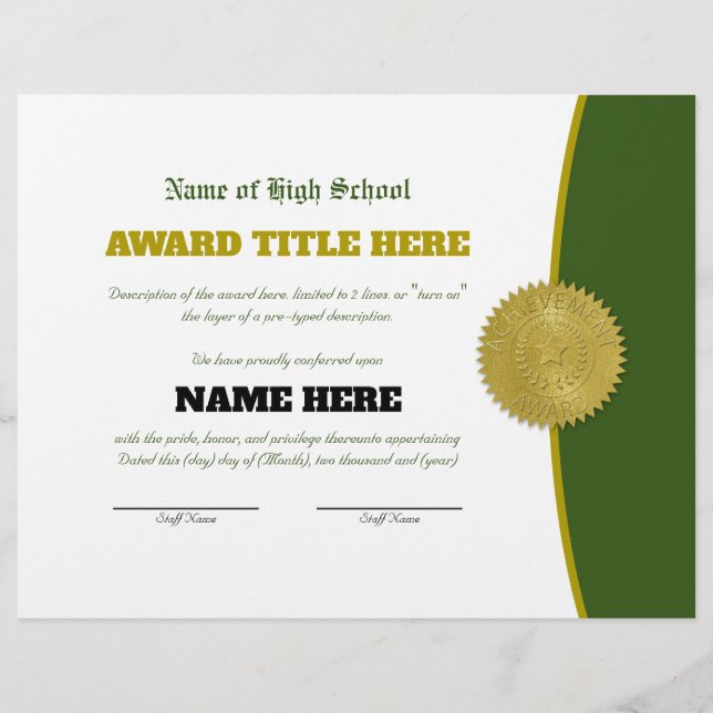 Volledig  gunningscertificaat voor SPORTEN Briefhoofd (Voorkant)