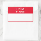 Volledig 'Hallo mijn naam is' Rode kleur Rechthoekige Sticker (Tas)
