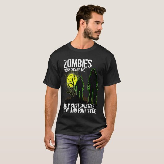 Volledig  Halloween Design met Zombies T-shirt (Voorkant volledig)