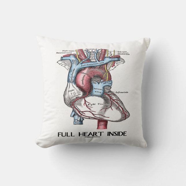 Volledig hart binnen (anatomische illustratie) kussen (Voorkant)