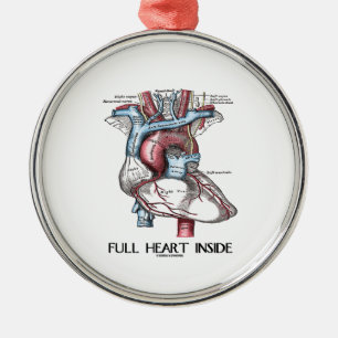 Volledig hart binnenin (anatomische illustratie) metalen ornament