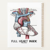 Volledig hart in anatomische illustratie planner (Achterkant)