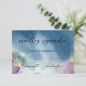 Volledig , hemelse bruiloft RSVP Kaartje (Staand voorkant)
