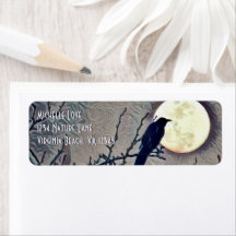 Volledig Herfst Moon en Crow Autumn