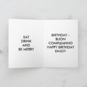 "VOLLEDIG ITALIAANSE VERJAARDAG GROETEN" KAART (Binnen)