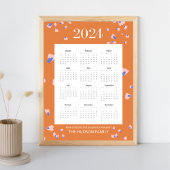 Volledig Jaar 12 Maanden Bloemblaadjes Terracotta Poster