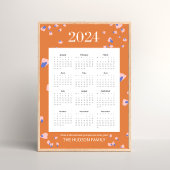 Volledig Jaar 12 Maanden Bloemblaadjes Terracotta Poster