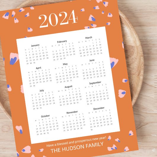 Volledig Jaar 12 Maanden Bloemblaadjes Terracotta Poster