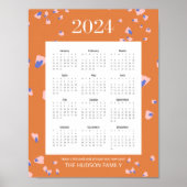 Volledig Jaar 12 Maanden Bloemblaadjes Terracotta Poster (Voorkant)