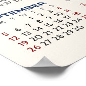 Volledig jaar 2027 horizontale kalender uw kleuren poster (Hoek)