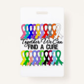 Volledig  kaart met ribbons tegen kanker badge (Achterkant)