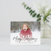 Volledig kerstfeest met penseelscript feestdagenkaart (Staand voorkant)